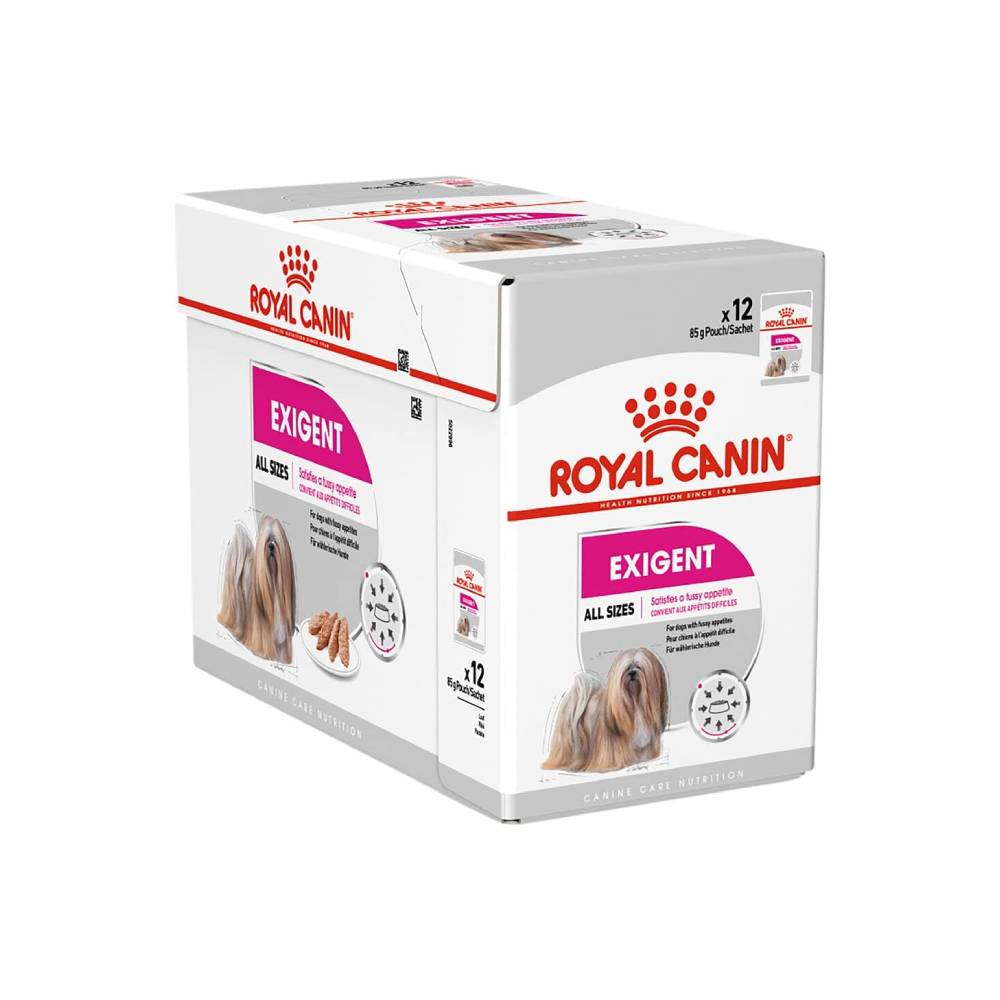 Royal Canin Exigent Wet Dog Food Pouches — Canine Care Nutrition for Picky Dogs (85g / 12-Pack)