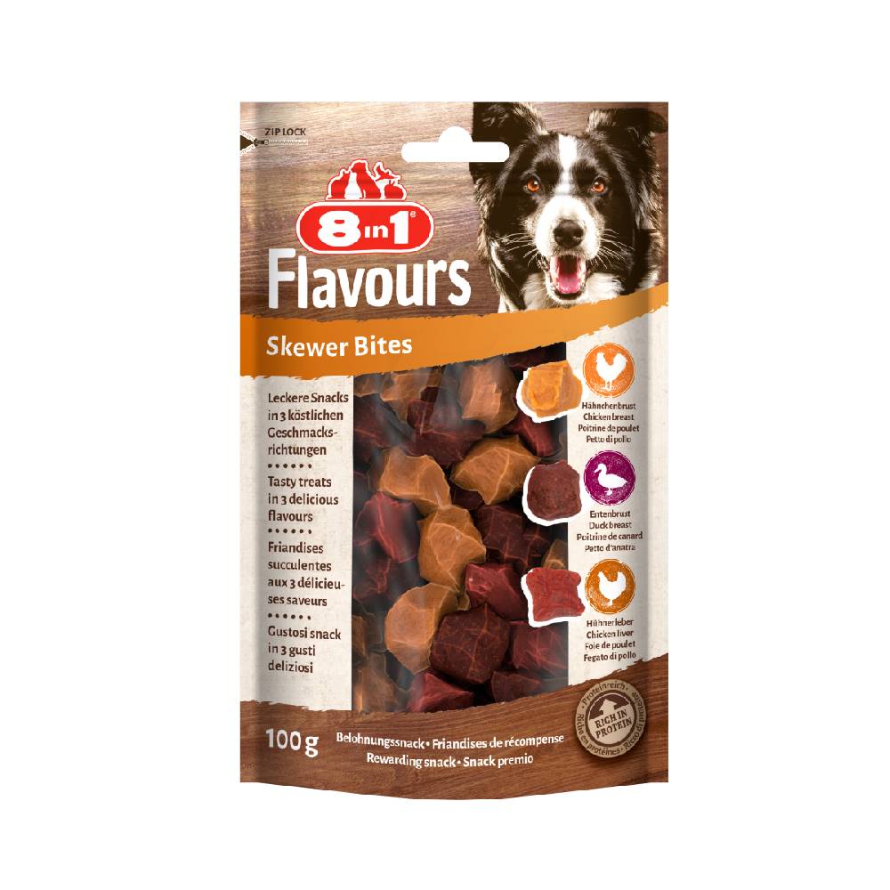 8in1 Flavours Skewer Bites | Protein-Rich Dog Treats – 100g