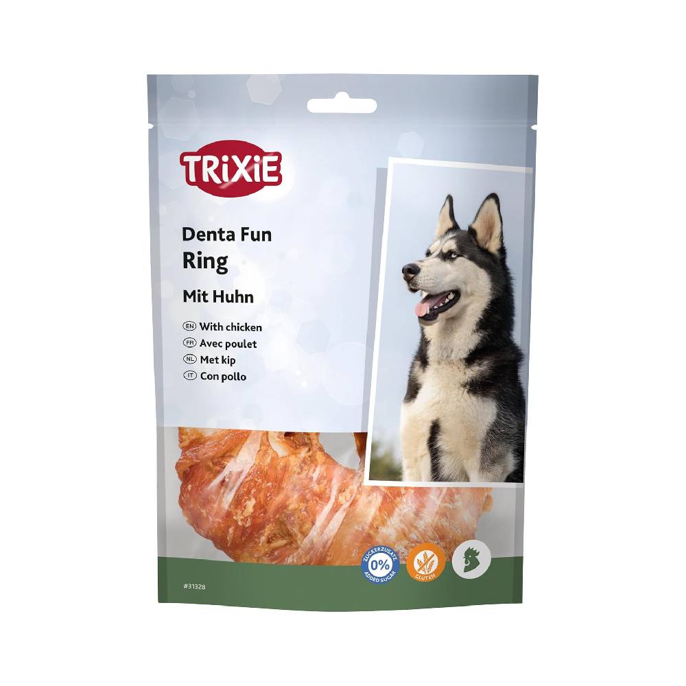 Trixie Denta Fun Chewing Ring with Chicken Dog Chew 110G