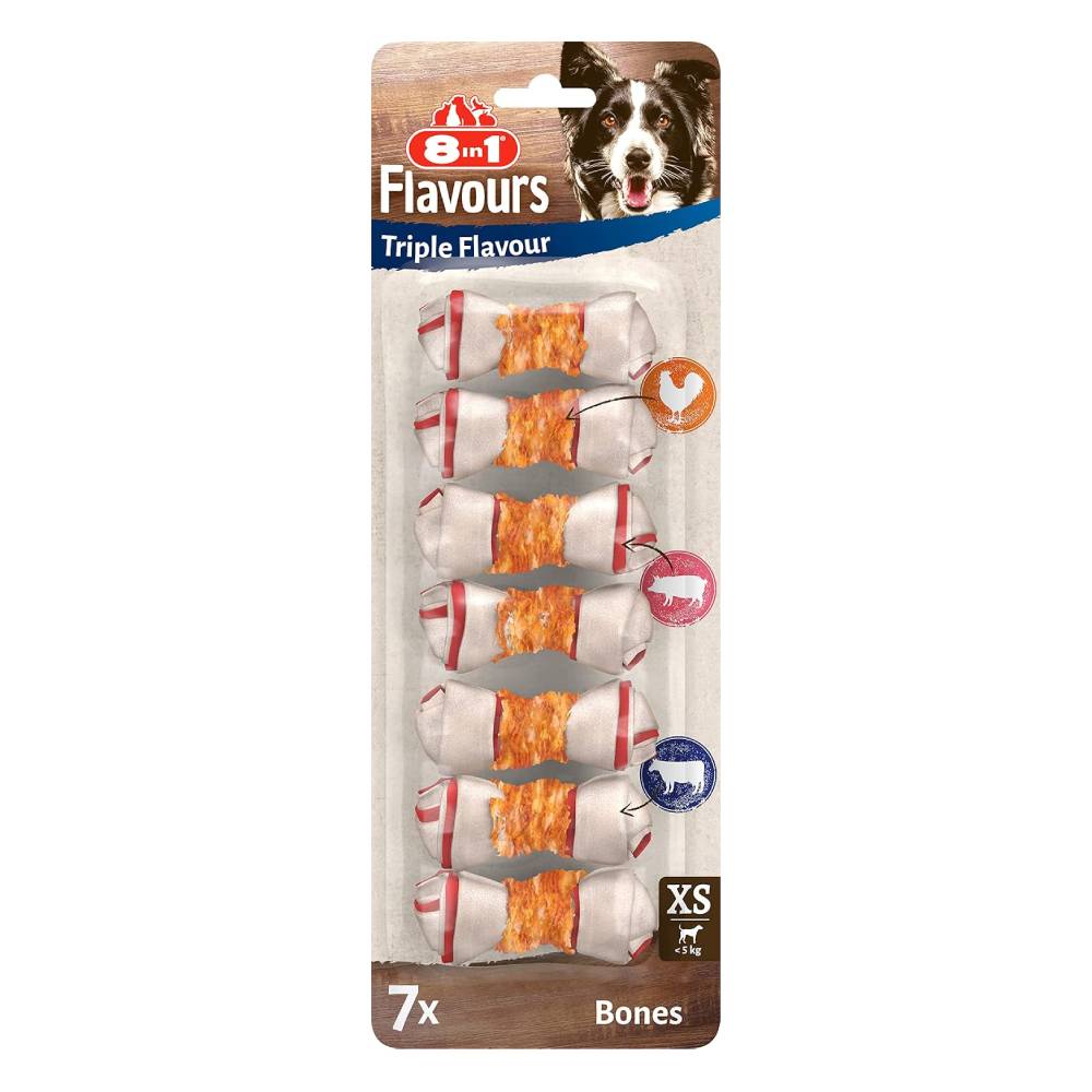 8in1 Triple Flavour Bones XS, 7pcs, 98 g