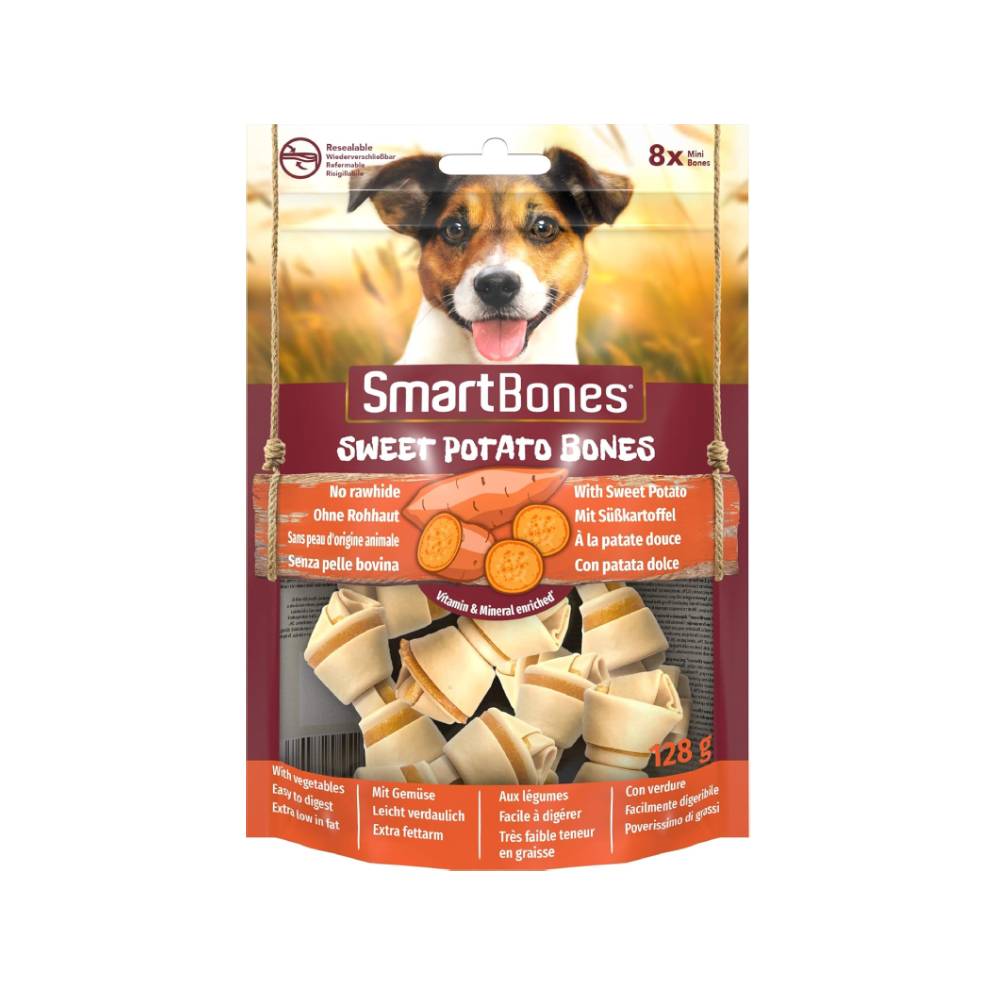 SmartBones Sweet Potato Mini Chews – Rawhide-Free Dog Treats (8 Pack)
