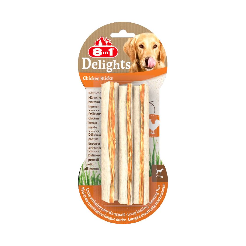 8in1 Delights Chicken Sticks 3 pcs, 75 g