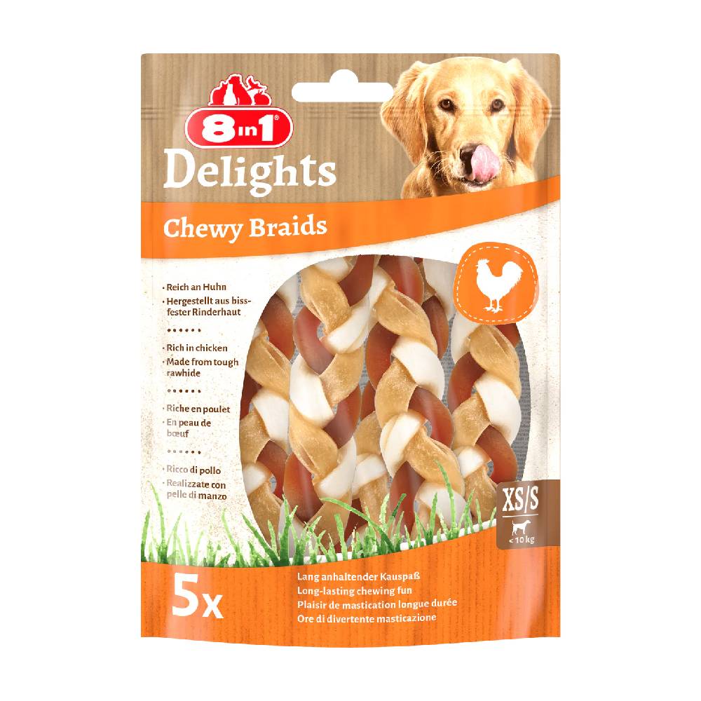8in1 Delights Chewy Braids XS/S, 5 pcs, 75 g