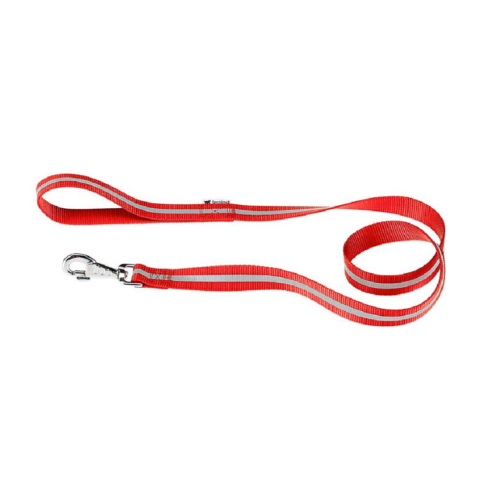 Ferplast Club Reflex G Reflective Nylon Dog Leash – Red, 120cm