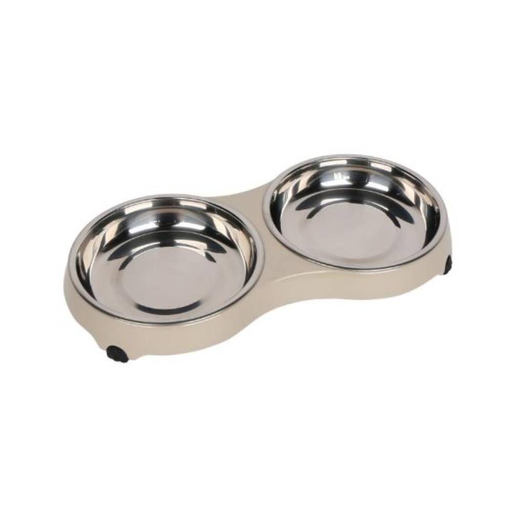 Pawsitiv 4 Paw Cat Dinner Set – Stainless Steel Food & Water Bowls for Cats (Medium)
