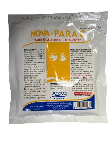 Nova Para C 100g is an anti-allergic and analgesic for animals.