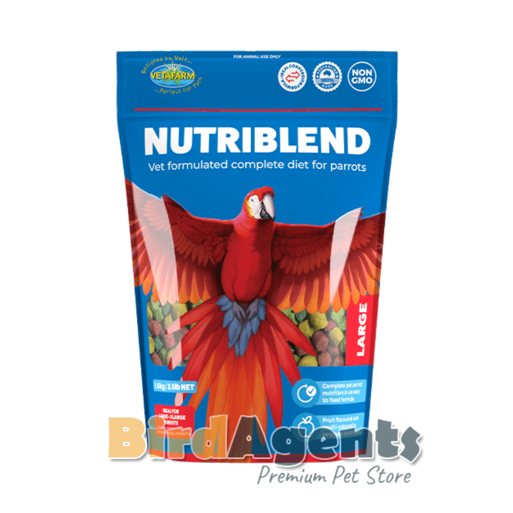 Nutriblend Large Pellets β Complete Nutritional Diet for Large Parrots