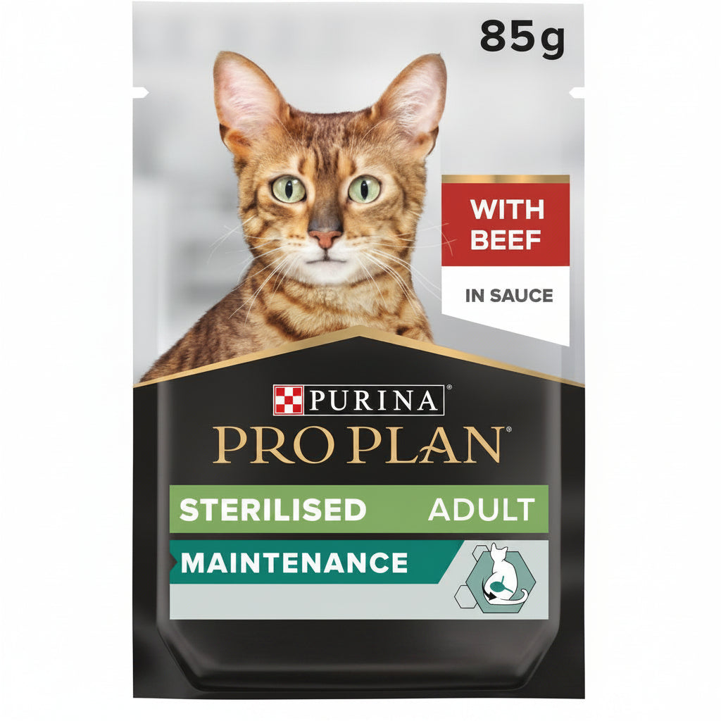 Purina Pro Plan Sterilised Wet Cat Food, Beef in Gravy, 26 x 85g