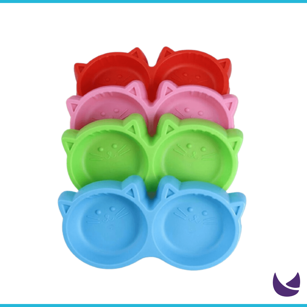 Cat Shape Double Sided Food Bowl for Cats