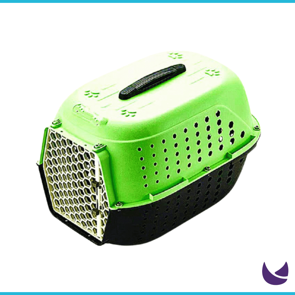Pet Carrier Crate: Plastic Travel Box with Mesh Door