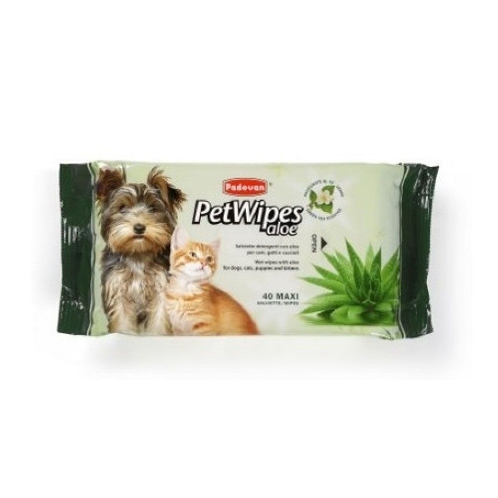 Padovan Pet Wipes Aloe - 40 Pcs