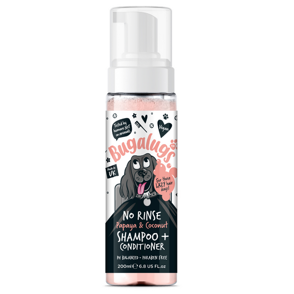Bugalugs Papaya & Coconut No Rinse Dog Shampoo & Conditioner - 200ML