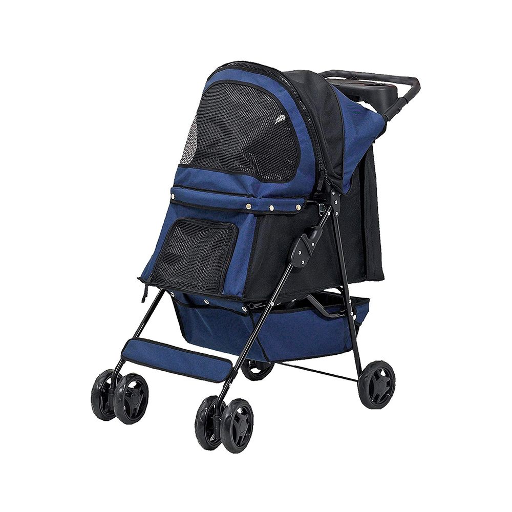 Pawise Foldable Pet Stroller - Blue - 68L x 46W x 100H cm