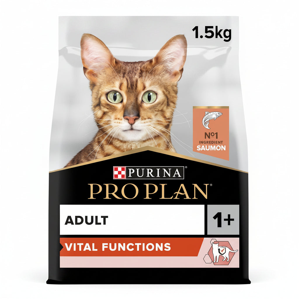 Purina Pro Plan Adult Vital Functions Everyday Dry Cat Food with Salmon, 1.5 kg