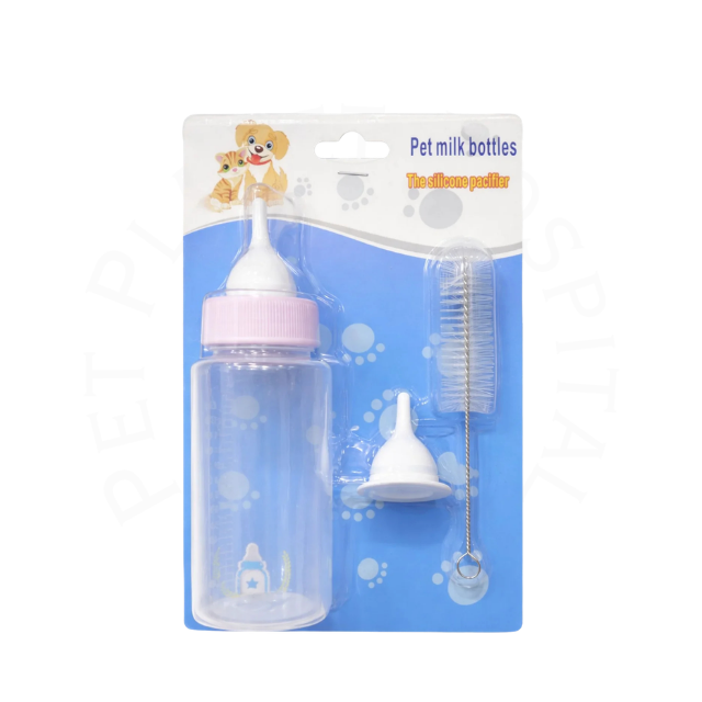 Pet Milk Feeding Bottle Set with Nipple & Brush