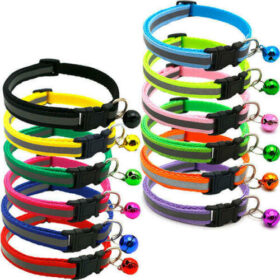 Pet Reflective Collar With Bell For Cat And Small Dog