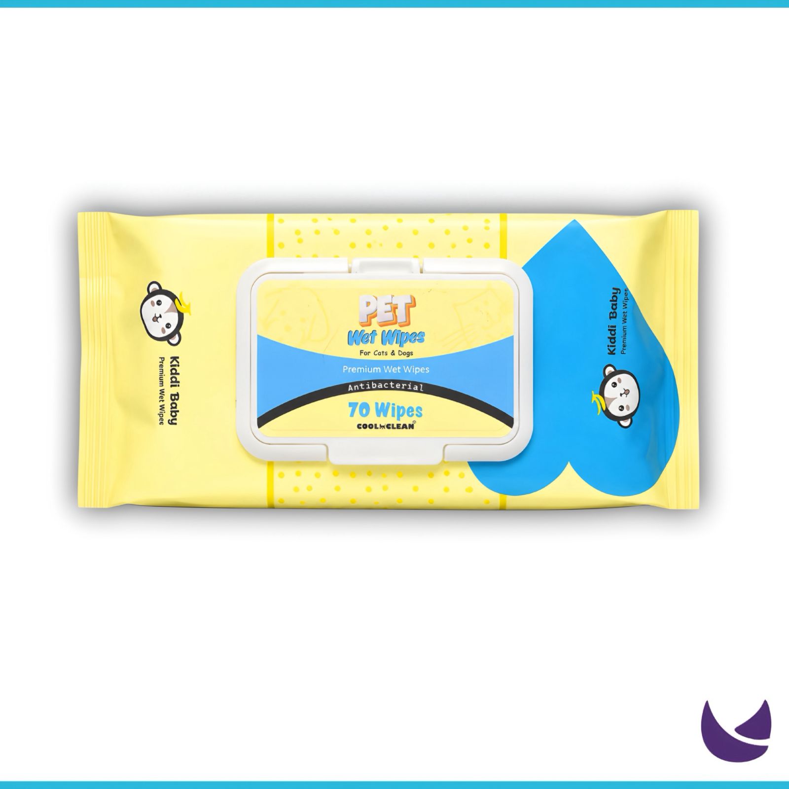 Pet Wipes for Cats & Dogs - Premium 70 Wipes