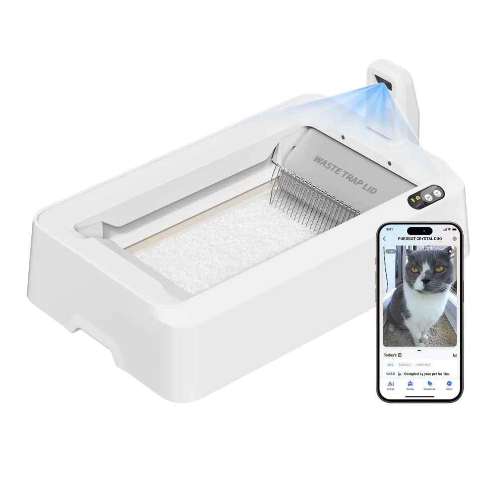 Purobot Crystal Duo Automatic Litter Box with Camera