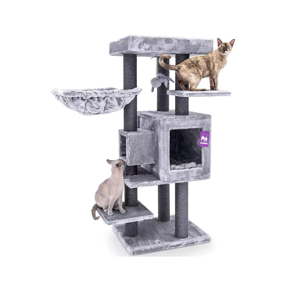 Petrebels Kings and Queens Cleopatra 134 Cat Scratching Post - Grey - 55L x 45W x134H cm