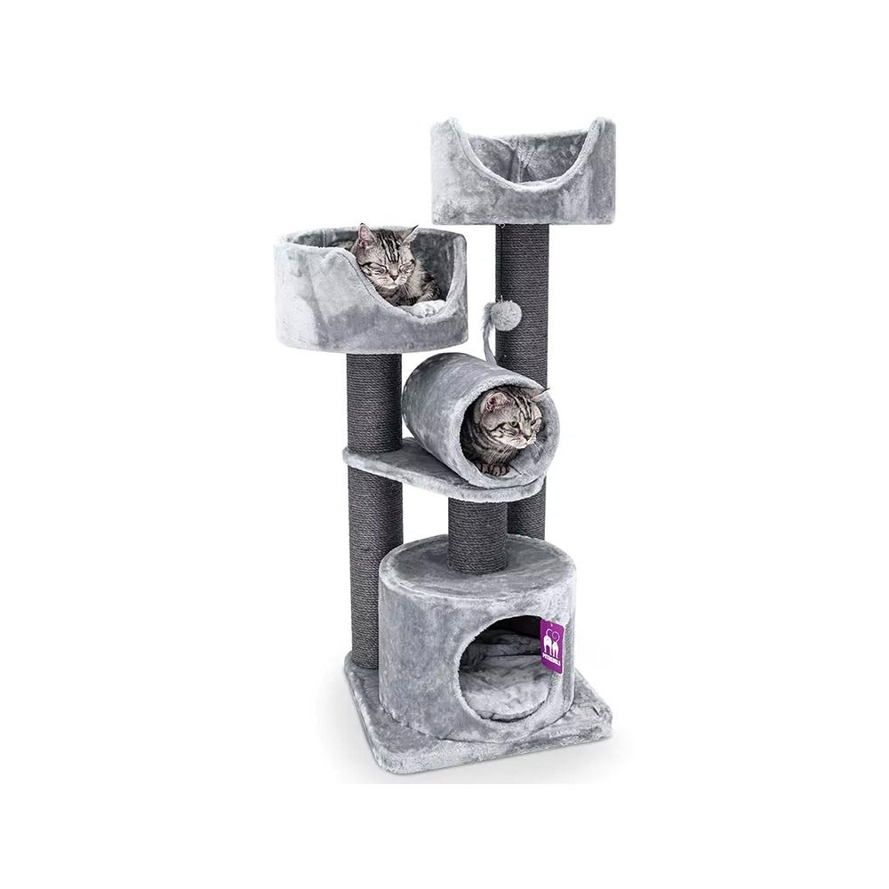 Petrebels Kings and Queens Victoria 125 Cat Scratching Post - Grey - 48.5L x 48.5W x 125H cm