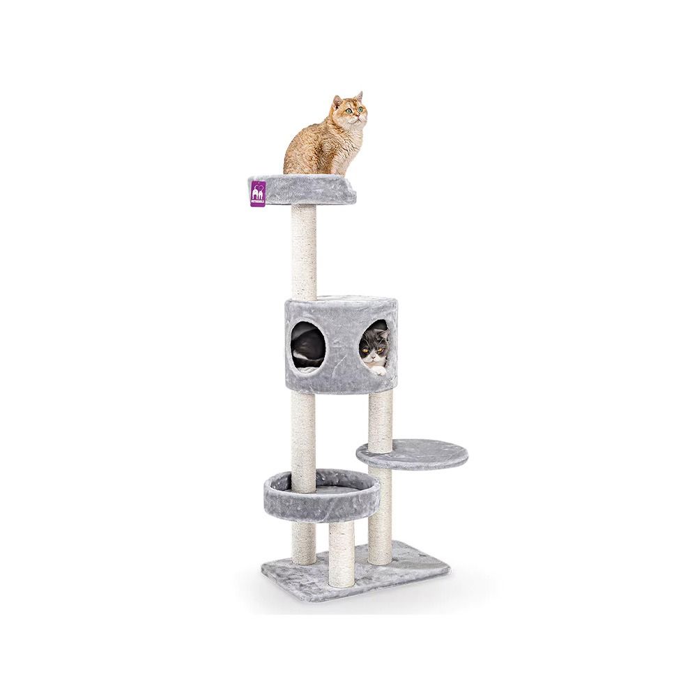 Petrebels Sweet Petit Residence 142 Cat Scratching Post - Grey - 60L x 40W x 142H cm