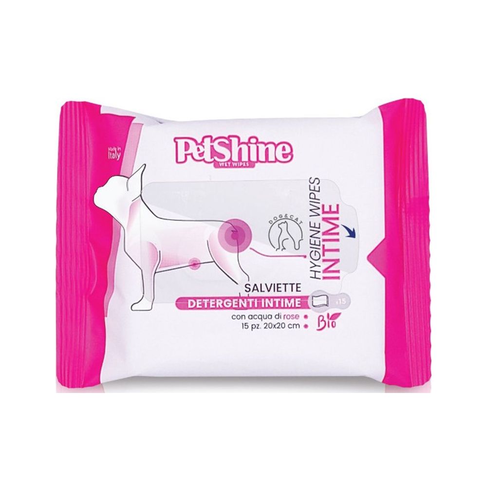 PetShine Intime Pet Wet Wipes - 15 Pcs
