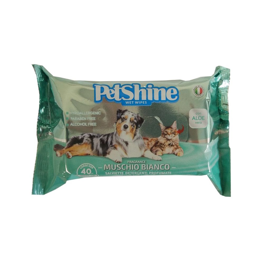 Petshine White Musk Fragrance Pet Wipes - 40 Pcs