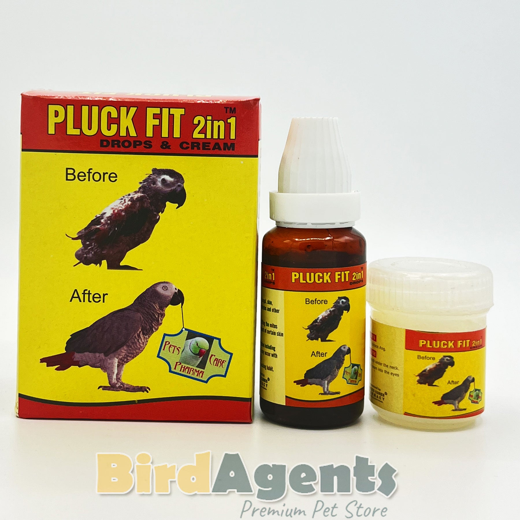 Pluck Fit 2 in 1 – Feather Plucking & Skin Infection Treatment for Birds