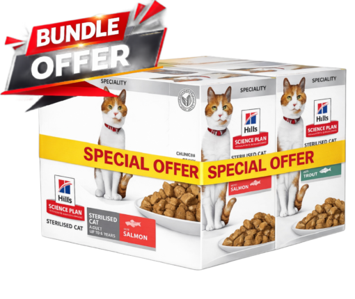 Hills Science Plan Multisaver Pack Adult Cat Sterilised Pouches with Trout and Salmon (24x85g)