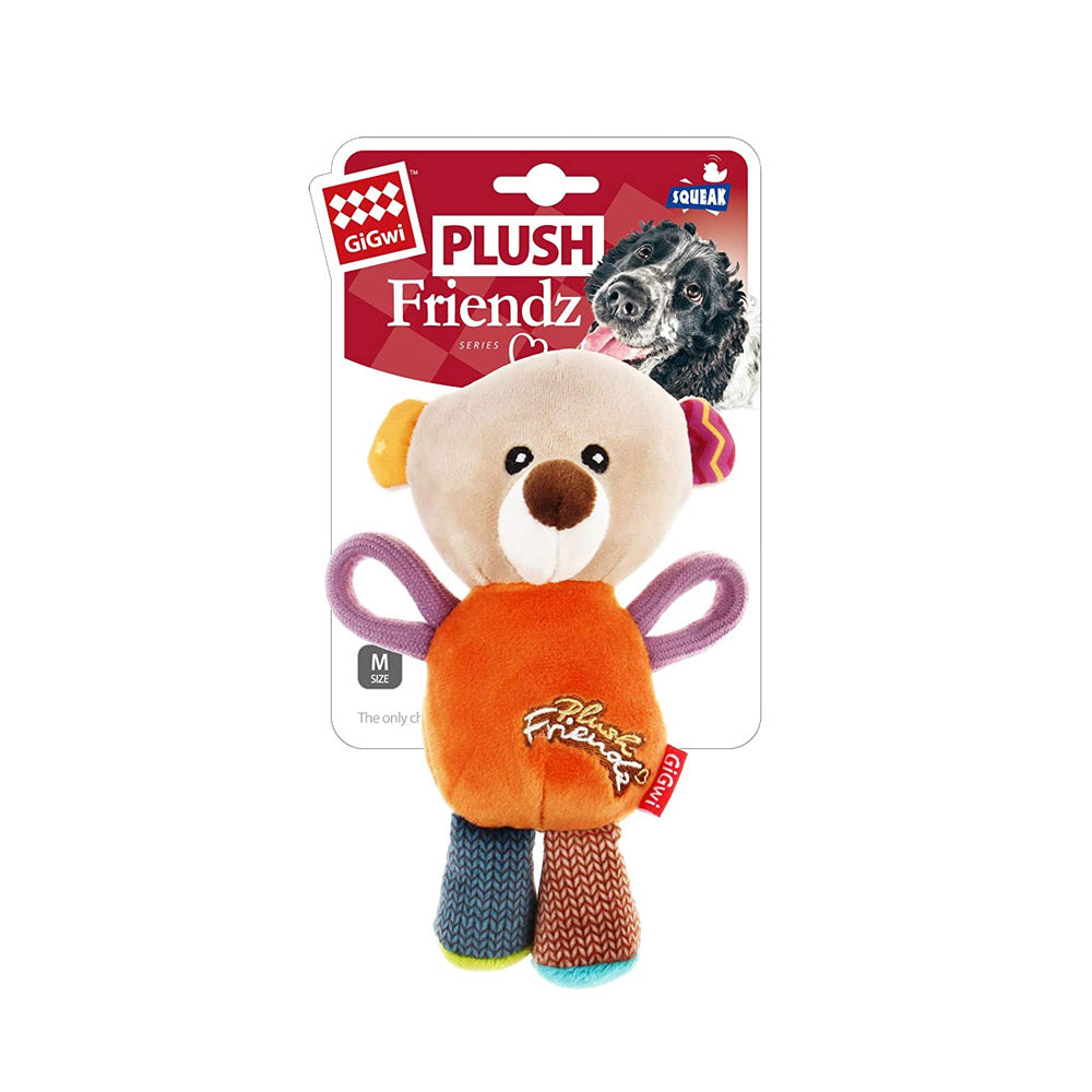 GiGwi Plush Friendz Squeaker Dog Toy Bear