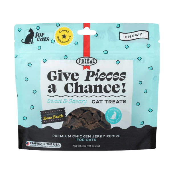 Primal Give Pieces A Chance Chicken with Broth for cats! Jerky Treat 4oz