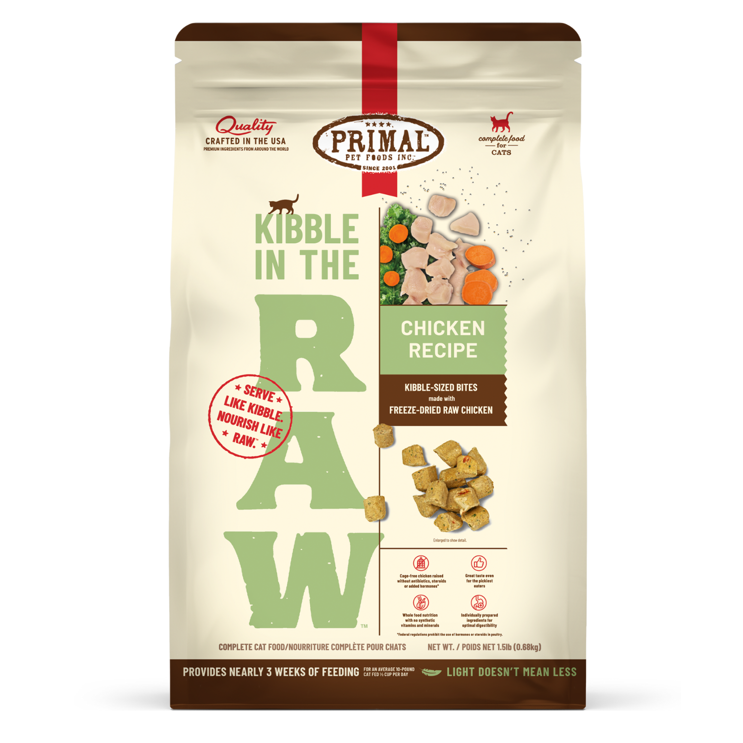 Primal Kibble in the Raw Cat Food – Hypoallergenic Chicken Recipe