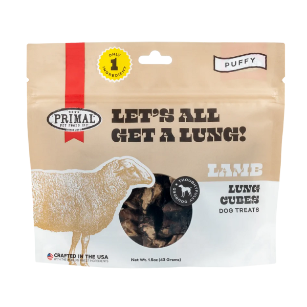 Primal Lets All Get A Lung Lamb Dehydrated Treat 1.5oz