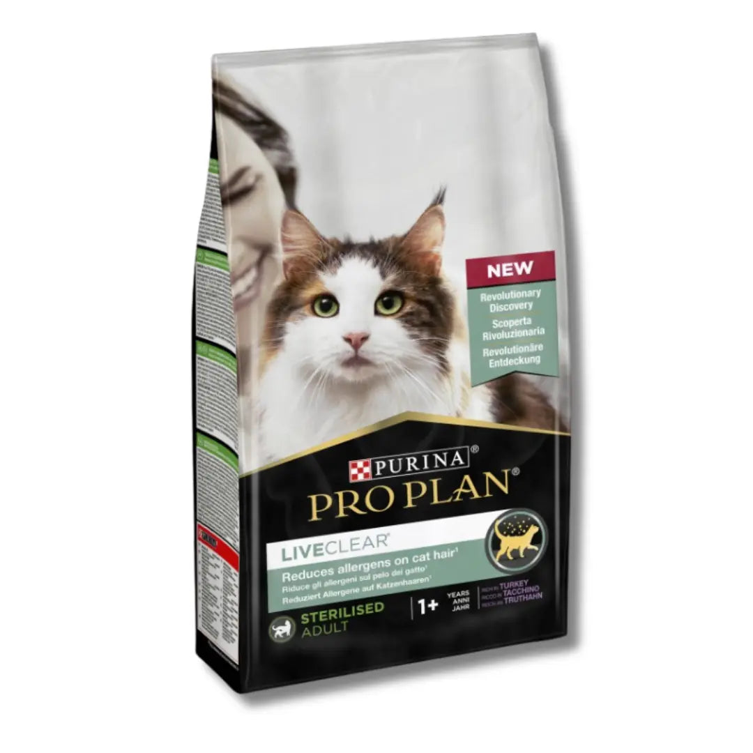 PRO PLAN LIVECLEAR STERILISED ADULT TURKEY 2.8 KG ALLERGEN REDUCING DRY CAT FOOD
