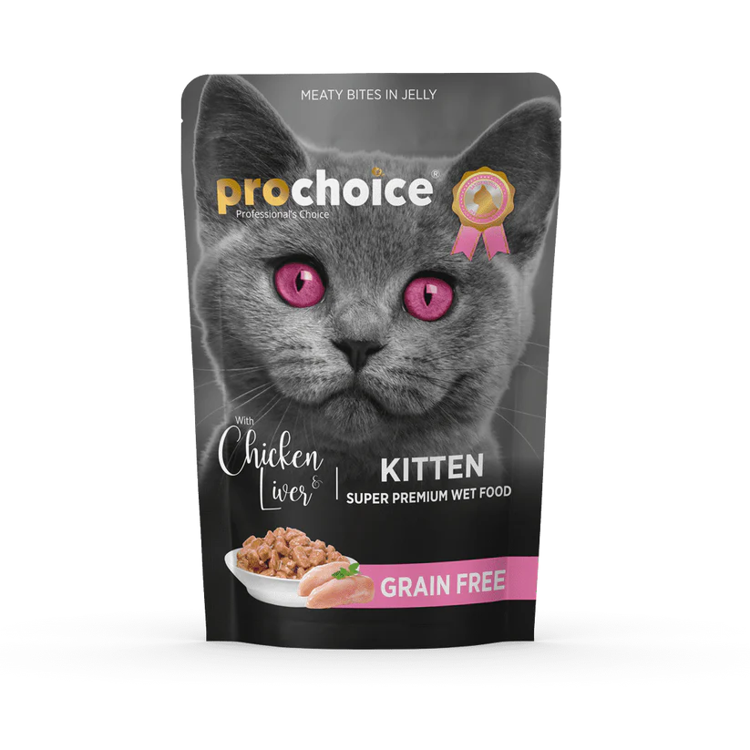 Prochoice Chicken and Liver chunks in Jelly for Kitten Cats 85GMS