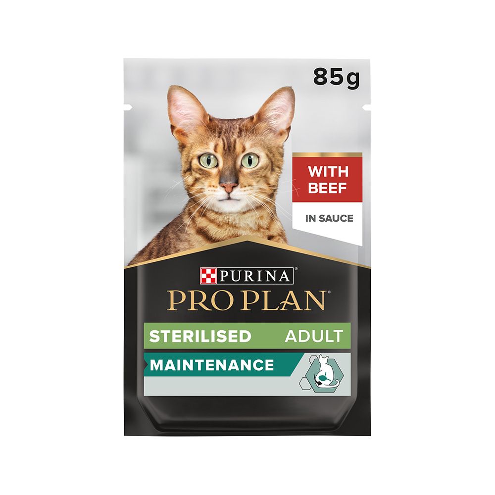 Purina Pro Plan Nutrisavour Beef in Gravy Sauce Sterilized Cat Food Pouch - 85 g