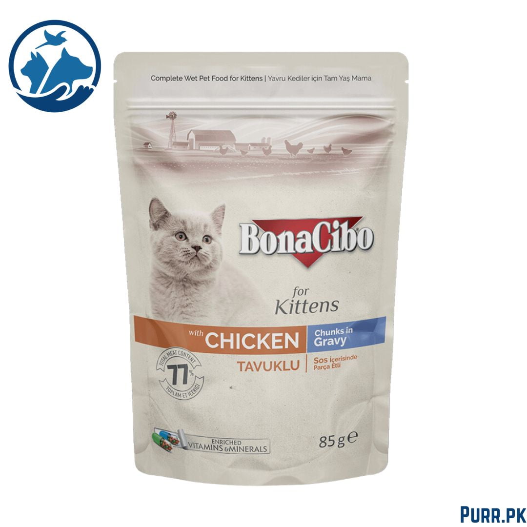 Bonacibo Kitten Chicken – Chunks in Gravy 85 g Pouch