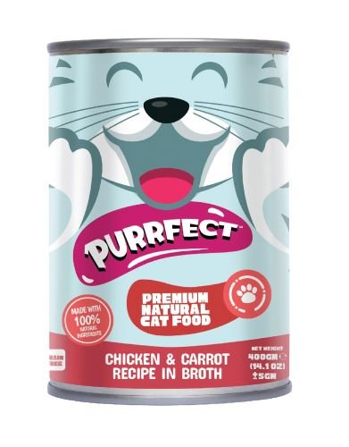 Purrfect Canned Food for Cat – Chicken & Carrot in Broth (400 g)
