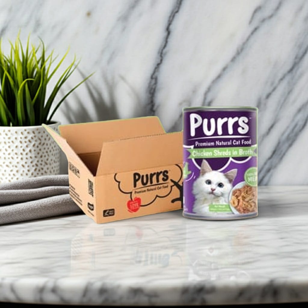 Purrs Wet Cat Food Chicken Shreds in Broth