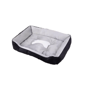 Rectangle Pet Beds (S: 50x38x15 CM, L: 70x50x15 CM) (Black Gray)