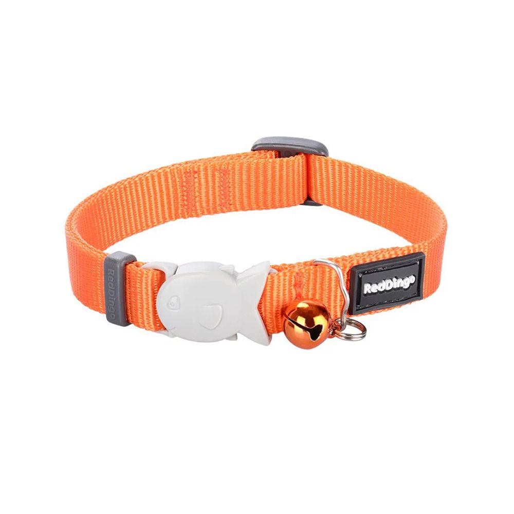 Red Dingo Classic Plain Cat Collar - Orange