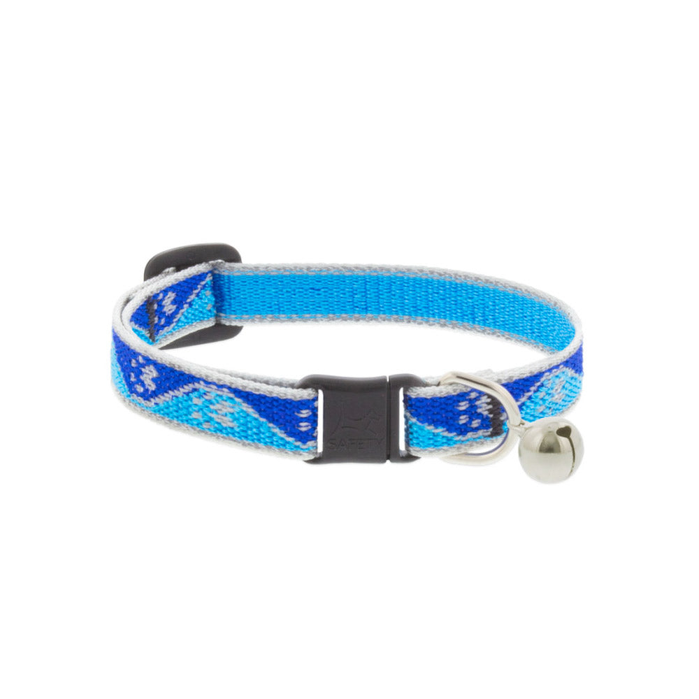 Reflective Safety Cat Collar Blue Paws