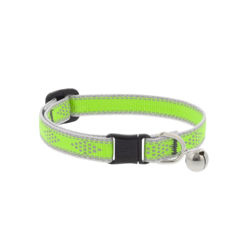 Reflective Safety Cat Collar Green Diamond
