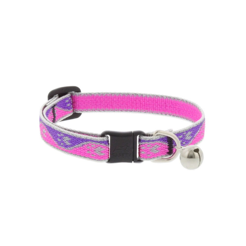 Reflective Safety Cat Collar Pink Paws