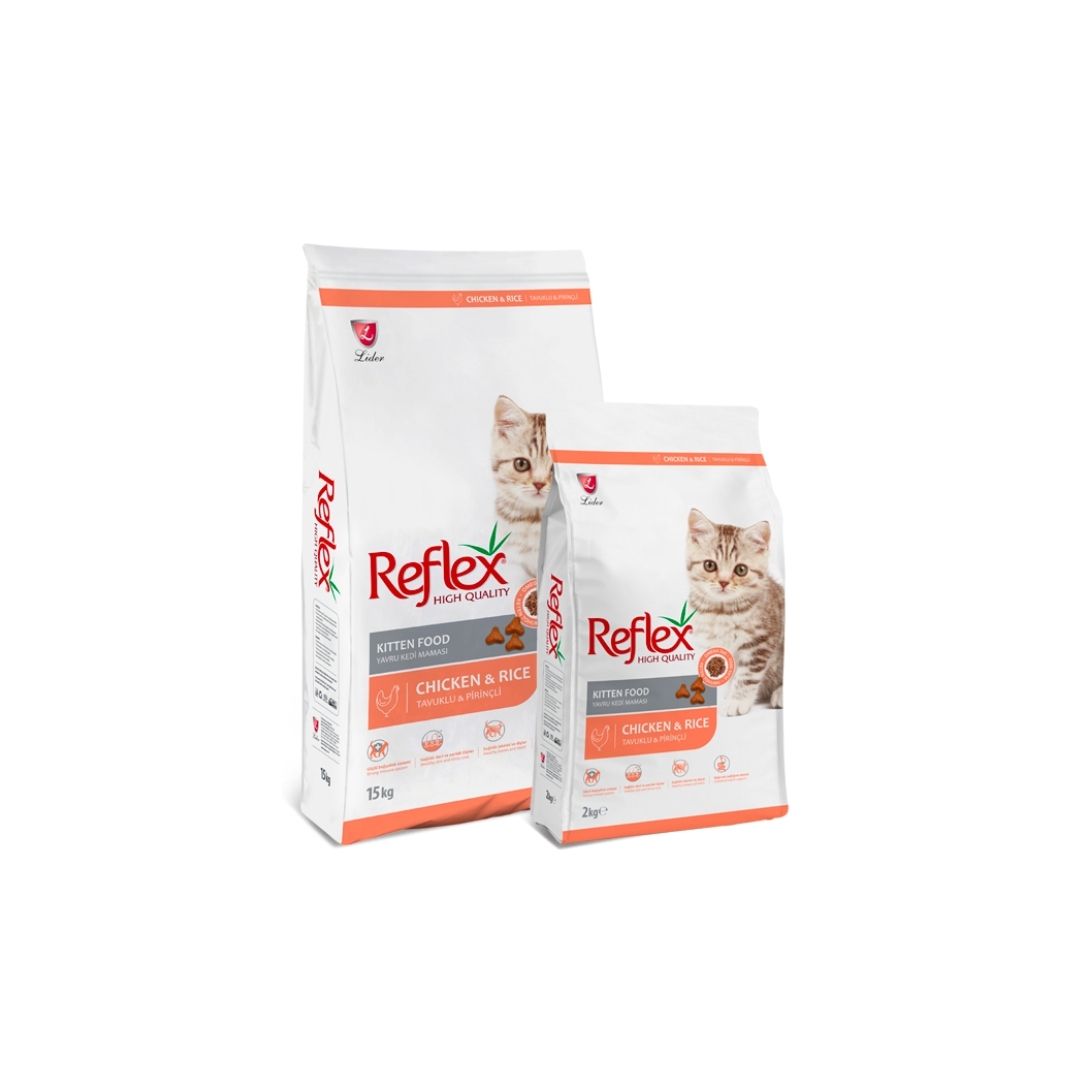 Reflex Kitten Food Chicken and Rice – 2KG, 15KG
