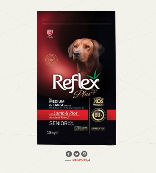 Reflex Plus Medium n Large Breeds – Lamb and Rice Senior Dog Food