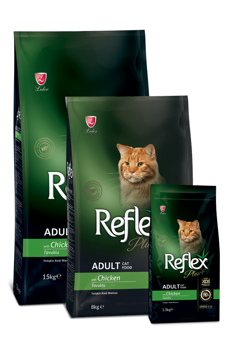 Reflex Plus Adult Cat Food with Chicken – 1.5KG, 15KG