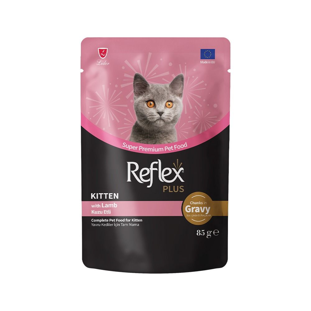 Reflex Plus Pouch with Lamb Chunks in Gravy Wet Cat Food - 100 g - Pack of 12