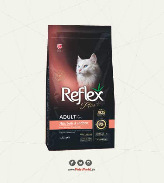Reflex Plus Adult Cat Food Hairball & Indoor with Salmon
