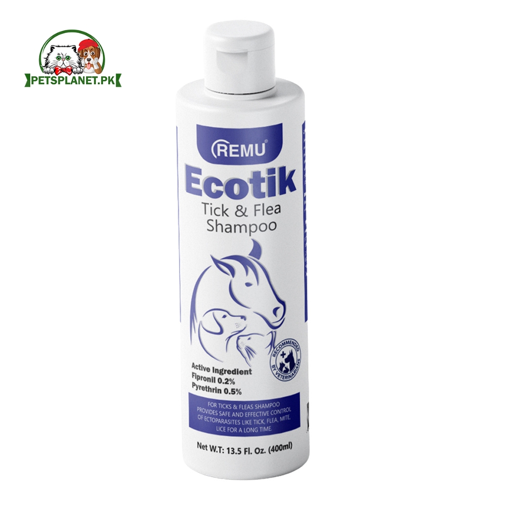 Remu ECOTIK Tick & Flea Shampoo for Dogs & Cats – Anti-Tick, Anti-Flea & Lice Control